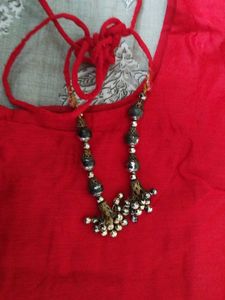 Red Embroidered Blouse