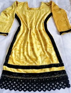 Elegant Yellow &amp; Black Kurta🎀💗