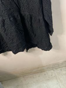 Black Lace Button-Up Cardigan