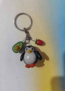Cute Penguin Avocado Keychain