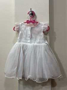 Elegant White Tulle Flower Girl Dress