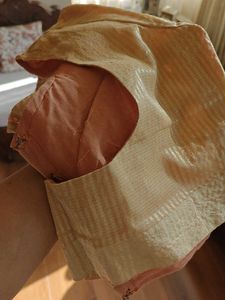 Gold Peach Saree+ 2 blouses