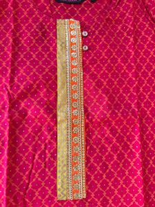 Vibrant Pink Printed Kurta