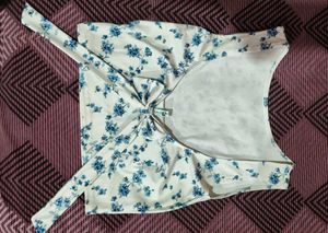 Blue Floral Print Top