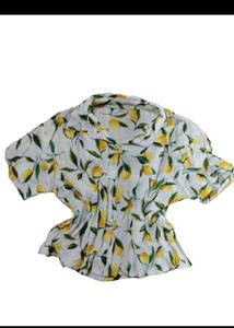 CLEARANCE SALE!💗Lemon Print Button-Up Shirt