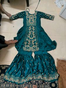 Beautiful Emerald Green Embroidered Gown