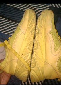 Yellow Lace-Up Sneakers