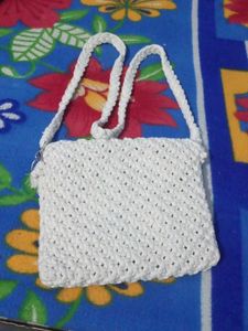 Macrame White Sling Bag