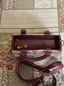 Floral Print Handbag with Strap
