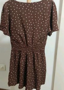 Polka Dot Tie-Front Romper/jumpsuit