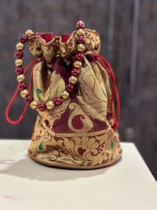 Designer Brocade Potli Bag Festive Statement Pie