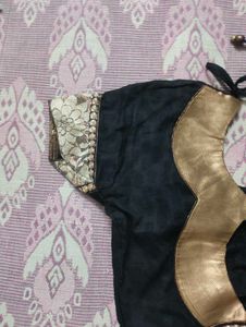 Black Designer Blouse for Women | Stylish Open Bac