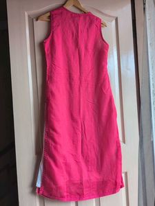 Biba Vibrant Pink Floral Sleeveless Kurta