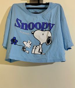 Blue Snoopy Peanuts Graphic T-Shirt