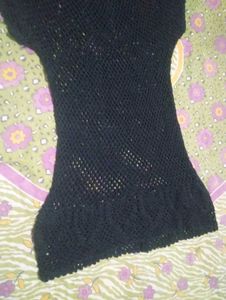 Black Crochet Knit Top