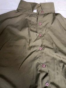 Olive Green Tie-Front Blouse