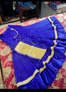 Girls Royal Blue Lehenga Choli
