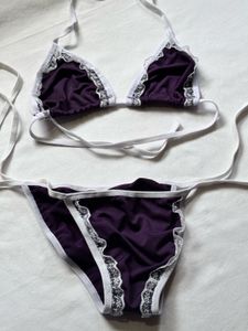 Purple Lace Bikini Set