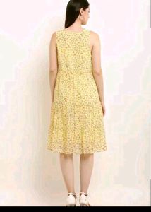 Yellow Floral Button-Up Midi Dress