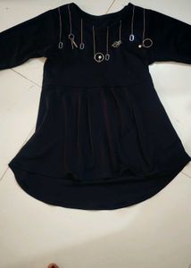 Navy Blue Dress with Embellishments
