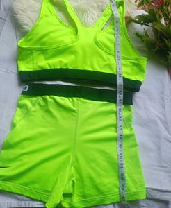 Neon Green Nike Pro Shorts Set