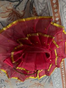 Red &amp; Gold Krishna Dress