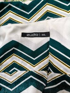 Zudio XXL Men's Chevron Print Short Sleeve Shirt