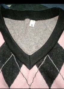 v neck half sweater