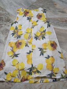 Cute Lemon Print Sleeveless Dress
