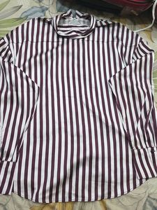 Chic Striped Button-Up Blouse