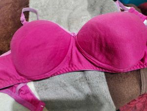 Soft Padded Cotton Pink Bra