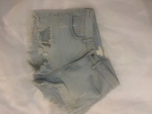 Light Wash Ripped Denim Shorts