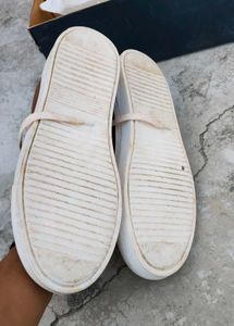 "AJIO Brown Leather Sneakers