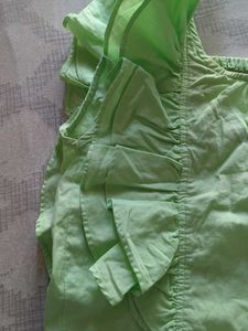Lime Green Ruffle Sleeveless Top