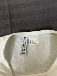 White H&amp;M Basic Cropped Tee
