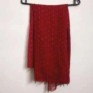 Beautiful Red Printed Dupatta
