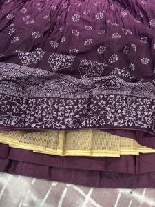 Purple Printed Lehenga Choli Set