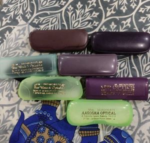 Set of 7 Hard Plastic Assorted Eyeglass Cases