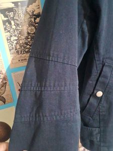 navy hard cotton jacket  with blanket interior
