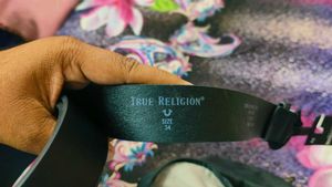 True Religion Black Leather Belt