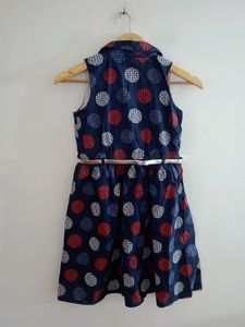 Dark blue Girls Printed Frock (Kids)