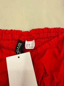 Red Puff Sleeve Crop Top