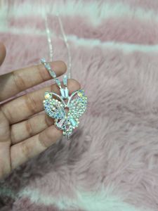 Sparkling Butterfly Pendant Necklace