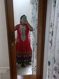 Red Anarkali Dress