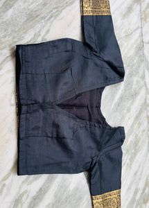 Elegant Grey &amp; Black Banarasi Style Saree