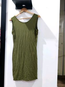 Olive Green Sleeveless Mini Dress