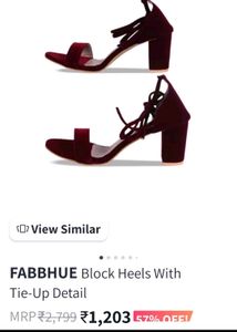 FABBHUE Block Heels Woth Tie Up Details