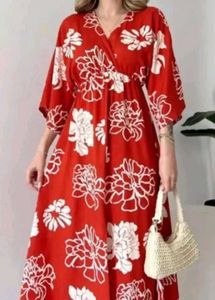 Vibrant Floral Print Maxi Dress