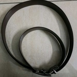 Reversible Men's Belt with Silver Buckle