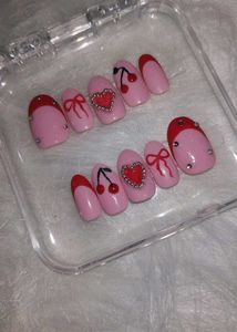 Cute Pink Cherry Press-On Nails